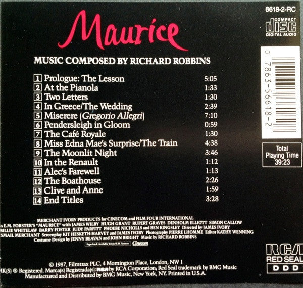 Richard Robbins : Maurice (Original Soundtrack Recording) (CD, Comp)