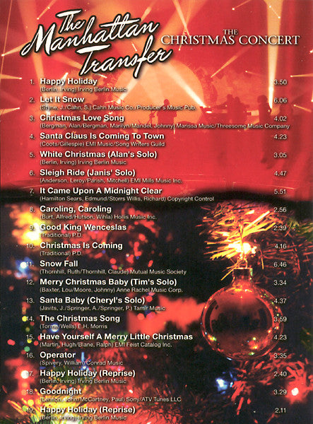 The Manhattan Transfer : The Christmas Concert (DVD-V, Multichannel, NTSC)