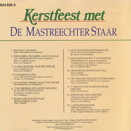 De Mastreechter Staar : Kerstfeest Met De Mastreechter Staar (CD, Album, RE, RM)