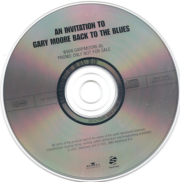 Gary Moore : An Invitation To Gary Moore - Back To The Blues (CD, Promo, Smplr, Car)
