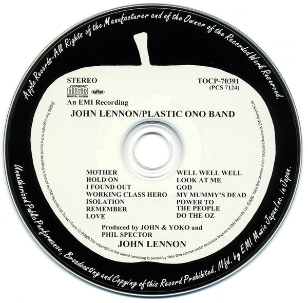 John Lennon : John Lennon / Plastic Ono Band (CD, Album, RE, RM, Pap)