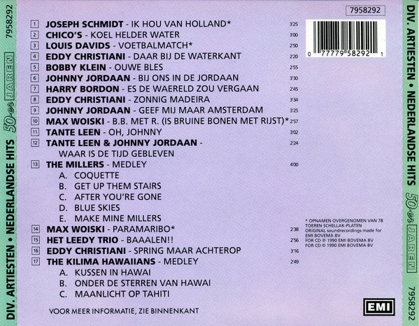Various : Nederlandse Hits 50-er Jaren (CD, Comp)