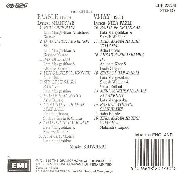 Shiv Hari : Faasle / Vijay (CD, Comp)