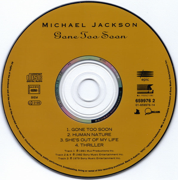 Michael Jackson : Gone Too Soon (CD, Maxi)