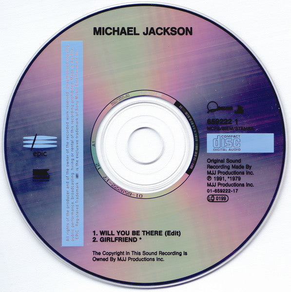 Michael Jackson : Will You Be There (CD, Single, Car)