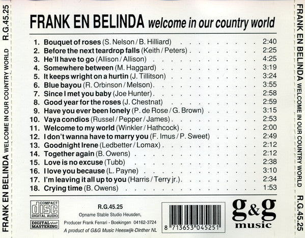 Frank & Belinda : Welcome In Our Country World (CD, Album)