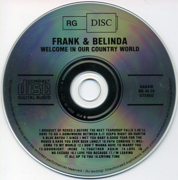 Frank & Belinda : Welcome In Our Country World (CD, Album)