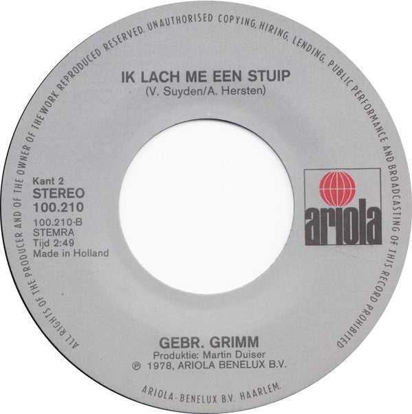 Gebroeders Grimm : Meissie Van Alle Dag (Mina) (7", Single)