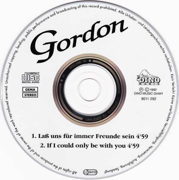 Gordon (3) : Laß Uns Für Immer Freunde Sein (CD, Single)
