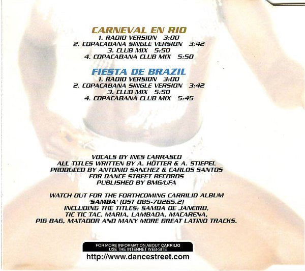 Carrilio : Carneval En Rio / Fiesta De Brazil (CD, Maxi)