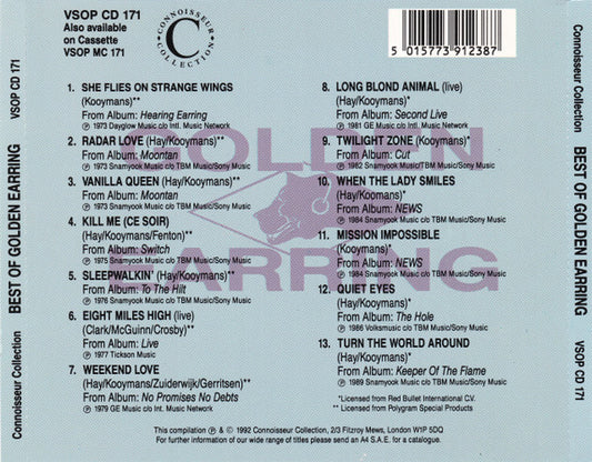 Golden Earring : Best Of Golden Earring (CD, Comp)