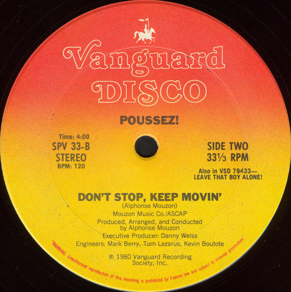 Poussez! : Leave That Boy Alone! / Don't Stop, Keep Movin' (12")