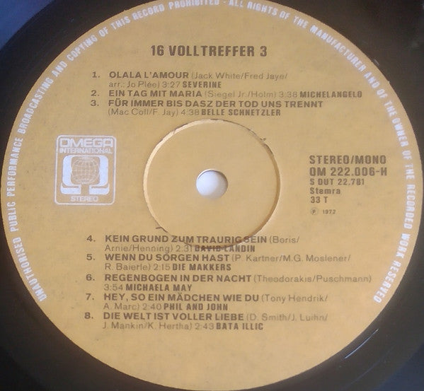 Various : 16 Volltreffer 3 (LP, Comp)
