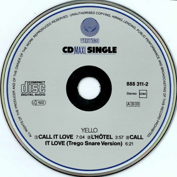 Yello : Call It Love (CD, Maxi)
