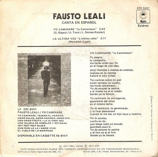 Fausto Leali : Yo Caminaré (7")
