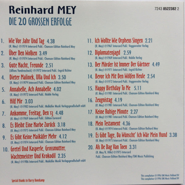 Reinhard Mey : Die 20 Grossen Erfolge (CD, Comp)
