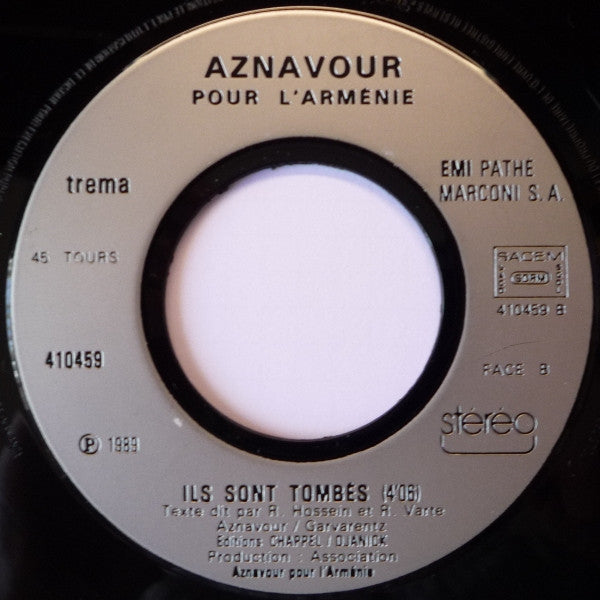 Charles Aznavour : Pour Toi Arménie (7", Single)