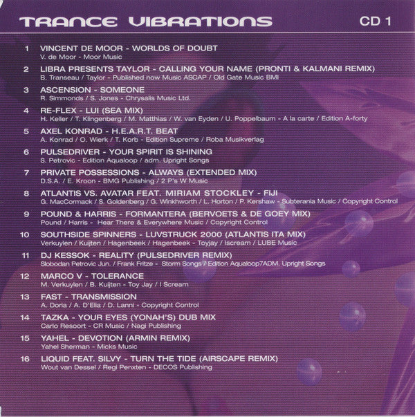 Various : Trance Vibrations (2xCD, Mixed)