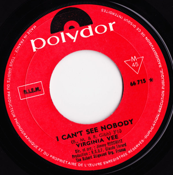 Virginia Vee : I Can't See Nobody / Boum! Boum! Boum! (7", Single, Mono)