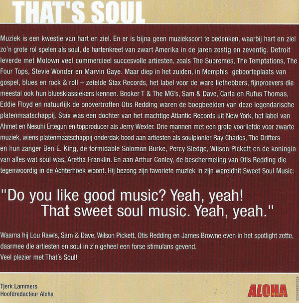 Various : That's Soul: The Most Legendary Soul Artists (2xCD, Comp)