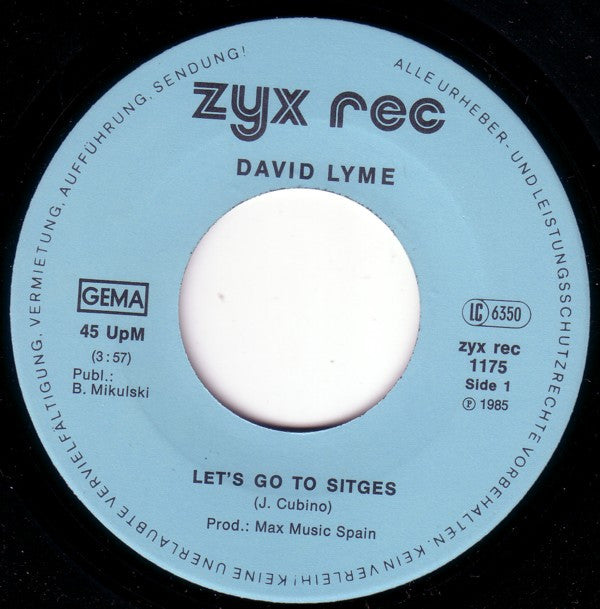 David Lyme : Let's Go To Sitges (7", Single)