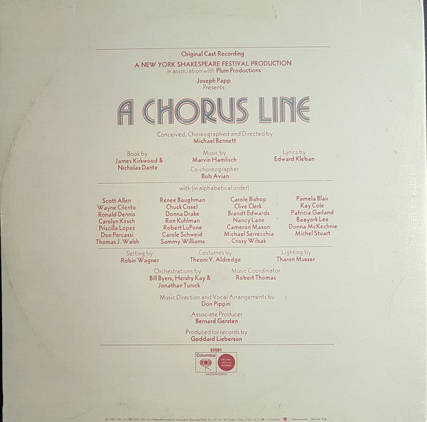 Various : A Chorus Line - Original Cast Recording (LP, Album, Pit)