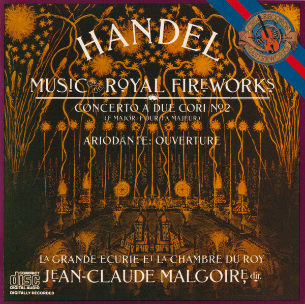Georg Friedrich Händel, La Grande Ecurie Et La Chambre Du Roy, Jean-Claude Malgoire : Music For The Royal Fireworks (CD, Album)