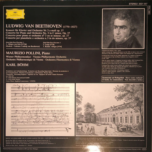 Ludwig van Beethoven - Wiener Philharmoniker, Maurizio Pollini, Maurizio Pollini : Klavierkonzert • Piano Concerto No.3 (LP, No )