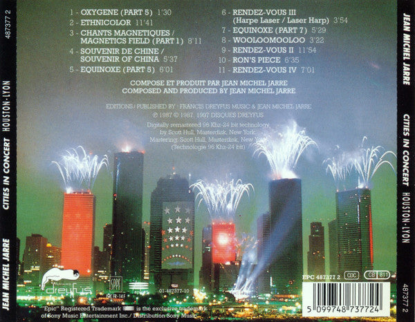 Jean-Michel Jarre : Cities In Concert Houston-Lyon (CD, Album, RE, RM)