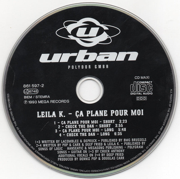 Leila K : Ça Plane Pour Moi / Check The Dan (CD, Maxi)