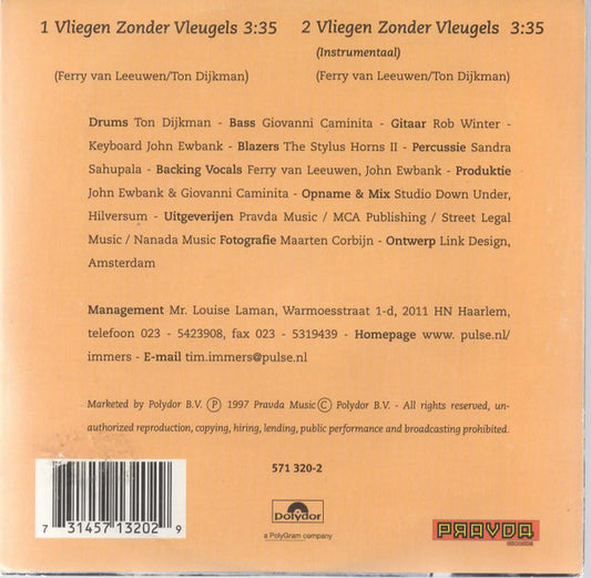 Tim Immers : Vliegen Zonder Vleugels (CD, Single)