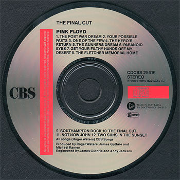 Pink Floyd : The Final Cut (CD, Album, RE)