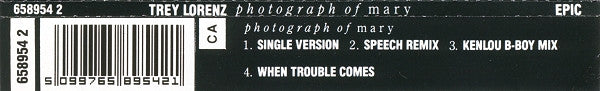 Trey Lorenz : Photograph Of Mary (CD, Single)