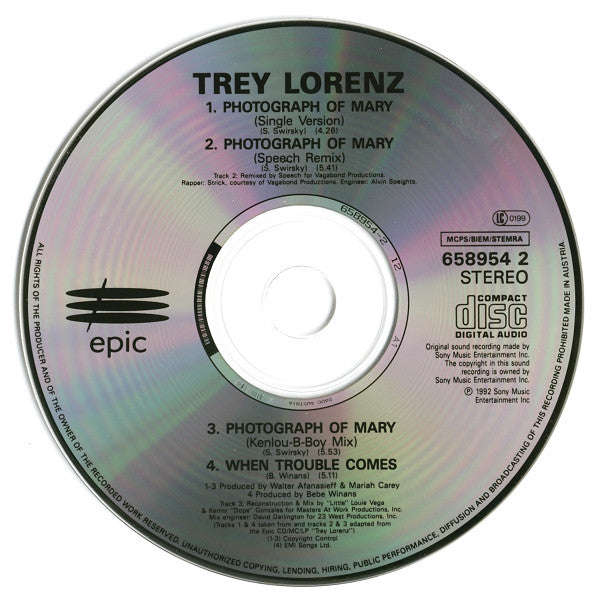 Trey Lorenz : Photograph Of Mary (CD, Single)