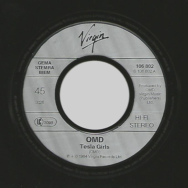 Orchestral Manoeuvres In The Dark : Tesla Girls (7", Single)
