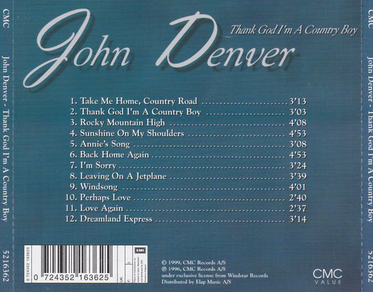 John Denver : Thank God I'm A Country Boy - Greatest Country Songs (CD, Album)