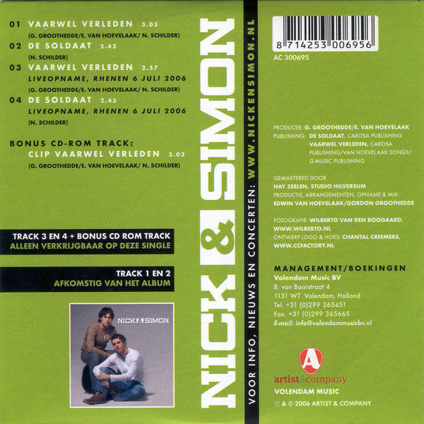Nick & Simon : Vaarwel Verleden / De Soldaat (Minimax, Single, Enh)