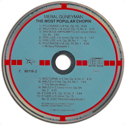 Meral Güneyman : The Most Popular Chopin (CD, Album, Tar)
