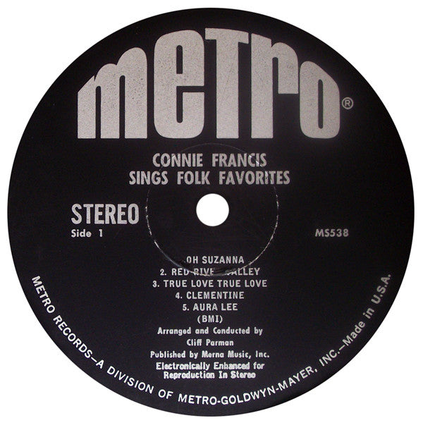Connie Francis : Sings Folk Favorites (LP, Album, RE)