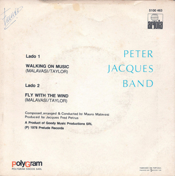 Peter Jacques Band : Walking On Music (7")