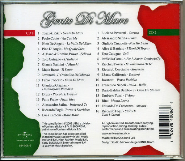 Various : Gente Di Mare - De Grootste Italiaanse Successen (2xCD, Comp)