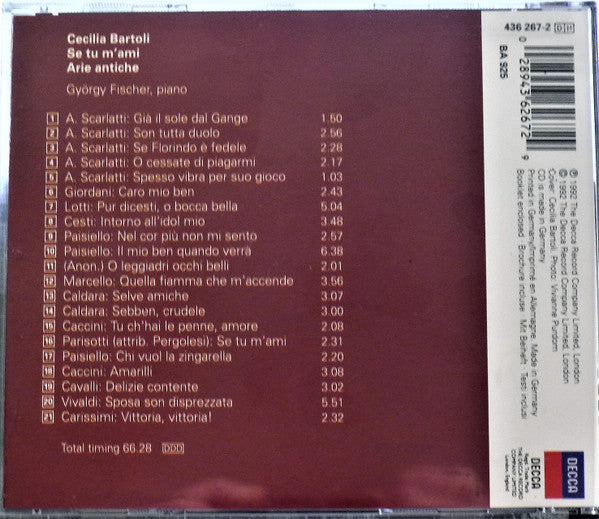 Cecilia Bartoli / György Fischer : Arie Antiche (Se Tu M'Ami) (CD, RE)