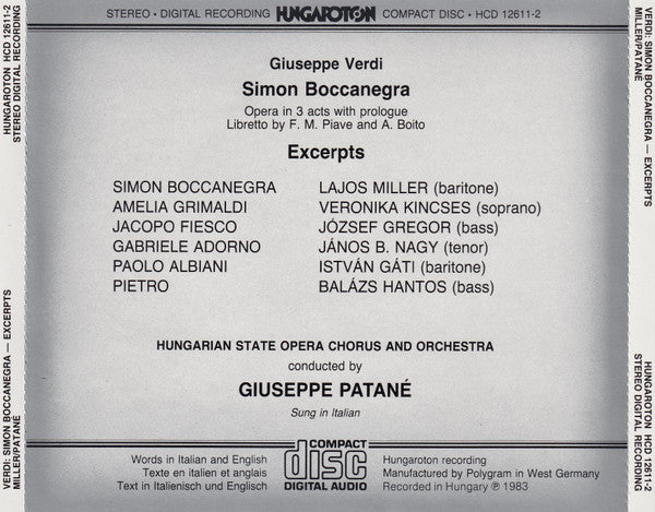 Giuseppe Verdi : Simon Boccanegra - Excerpts (CD, Album)