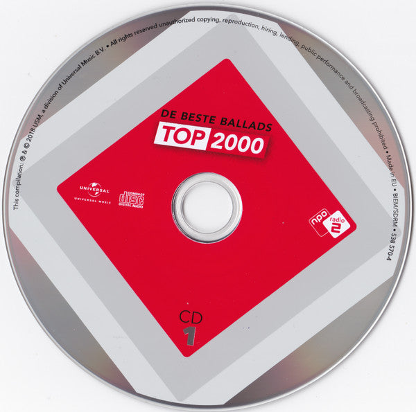 Various : De Beste Ballads Top 2000 (2xCD, Album, Comp)
