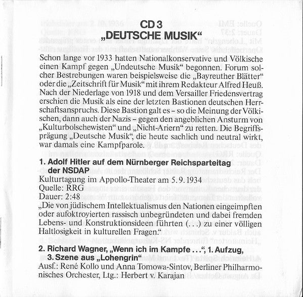 Various : Entartete Musik (Eine Tondokumentation Zur Düsseldorfer Ausstellung Von 1938) (4xCD, Comp)