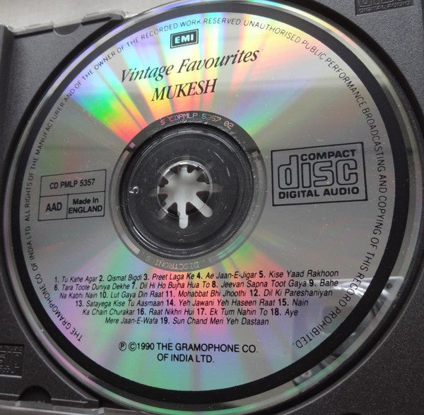 Mukesh : Vintage Favourites (CD, Comp)