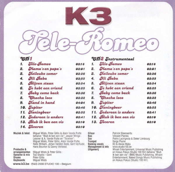 K3 : Tele-Romeo (2xCD, Album)