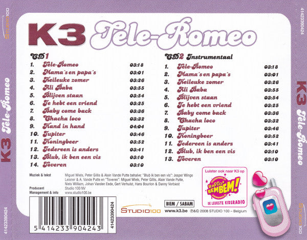 K3 : Tele-Romeo (2xCD, Album)
