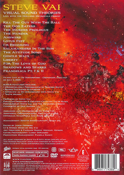 Steve Vai : Visual Sound Theories (Live With Holland Metropole Orkest) (DVD-V, PAL)