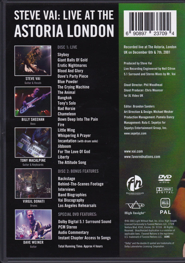 Steve Vai : Live At The Astoria London (2xDVD-V, PAL)